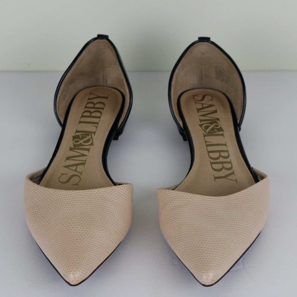 Sam and Libby black and cream flats